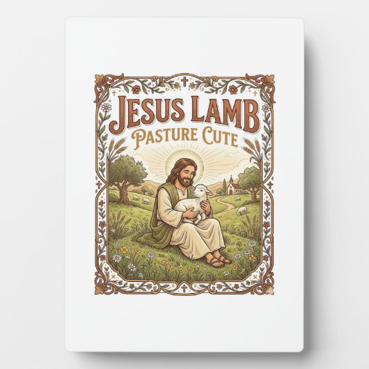 Jesus Lam Weide Schattig Jezus Lam Weide Schattig Fotoplaat (voorkant)