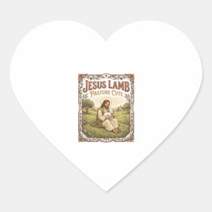 Jesus Lam Weide Schattig Jezus Lam Weide Schattig Hart Sticker