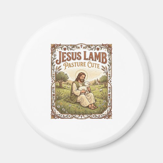 Jesus Lam Weide Schattig Jezus Lam Weide Schattig  Magneet (Voorkant)