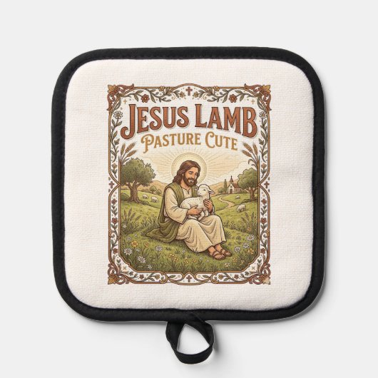 Jesus Lam Weide Schattig Jezus Lam Weide Schattig Pannenlap (Voorkant)