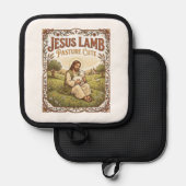 Jesus Lam Weide Schattig Jezus Lam Weide Schattig Pannenlap (Voorkant / Achterkant)