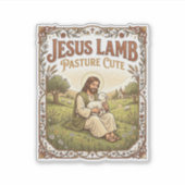 Jesus Lam Weide Schattig Jezus Lam Weide Schattig Sticker (Voorkant)