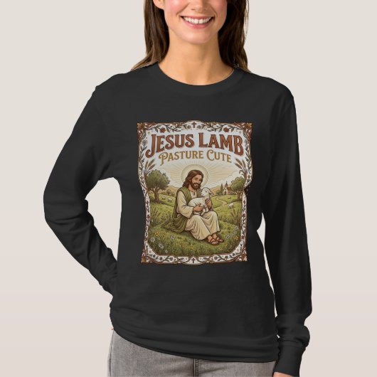 Jesus Lam Weide Schattig Jezus Lam Weide Schattig T-shirt (Voorkant)