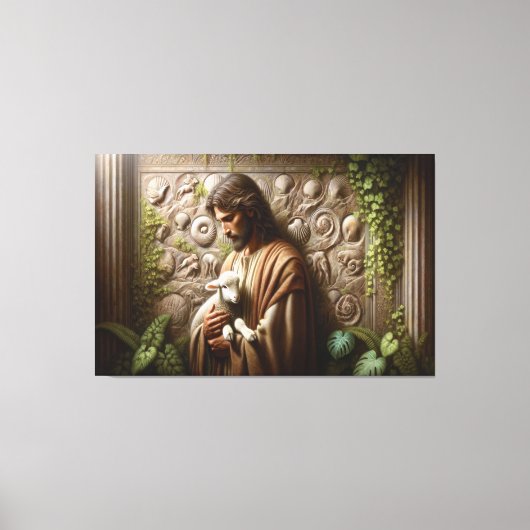 Jesus & Lamb Canvas Afbeelding 13 (Voorkant)