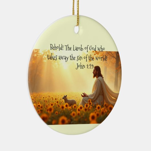 Jesus Lamb of God  Acrylic Print Keramisch Ornament (Rechts)