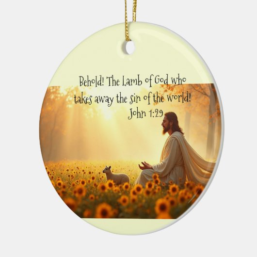 Jesus Lamb of God Acrylic Print Keramisch Ornament (Links)