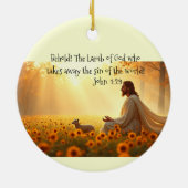 Jesus Lamb of God  Acrylic Print Keramisch Ornament (Achterkant)