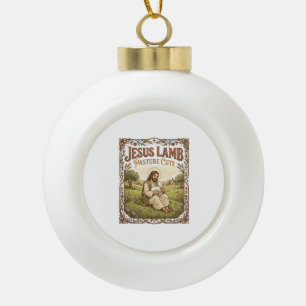Jesus Lammer Weide Schattig Jesus Lammer Weide Sch Keramische Bal Ornament