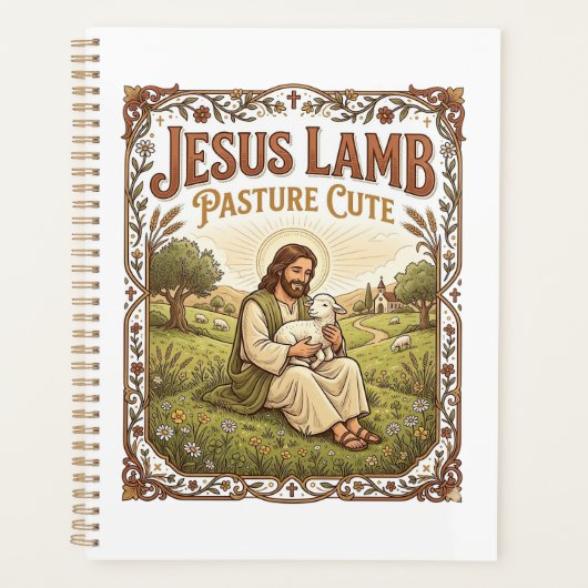 Jesus Lammer Weide Schattig Jesus Lammer Weide Sch Planner (Voorkant)