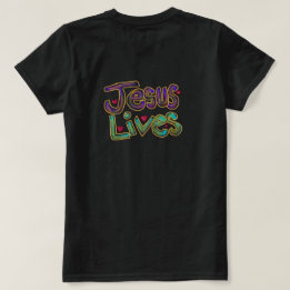 ‘Jesus Leeft’ Christelijke Citaat Dames Zwart T-shirt