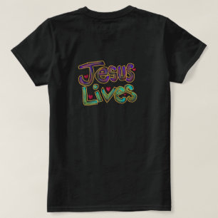 ‘Jesus Leeft’ Christelijke Citaat Dames Zwart  T-shirt