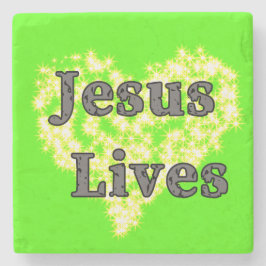 Jesus Leeft Marmeren Onderzetter
