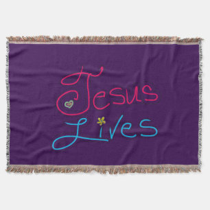 Jesus Leeft Paars  Deken
