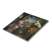 Jesus leert Samaritan Woman Tegeltje (Zijkant)