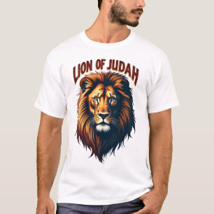 Jesus Leeuw van Juda Vintage Gravure Christelijk T T-shirt