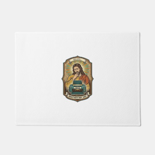 Jesus Lege Printer Papierlade Kantoorwerk Irritati Deurmat (Voorkant)