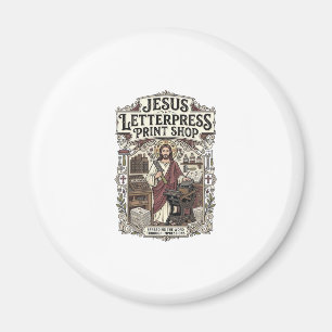Jesus Letterpress Print Shop Jesus Letterpress Pri Magneet