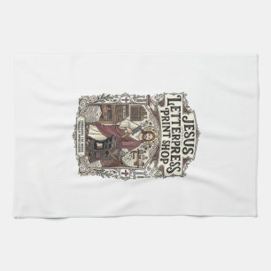 Jesus Letterpress Print Shop Jezus Letterpersdruk  Theedoek