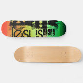 Jesus; Levendig groen, Sinaasappel en geel Persoonlijk Skateboard (Horizontaal)