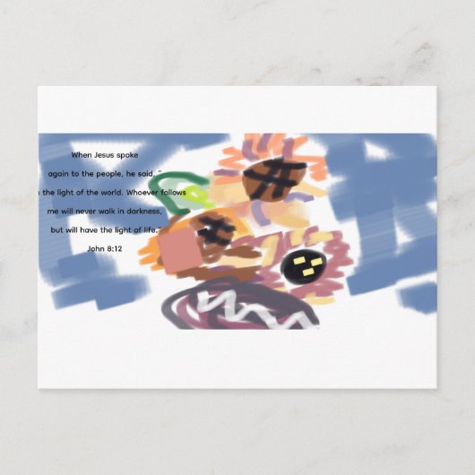 Jesús licht briefkaart (Voorkant)