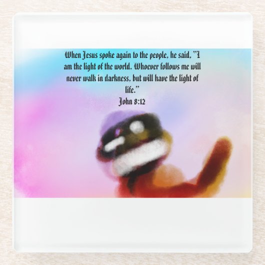 jesus licht glazen onderzetter (Voorkant)
