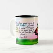 jesus licht tweekleurige koffiemok (Voorkant links)