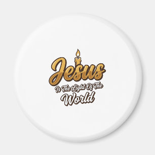 Jesus Licht van de Wereld Kaars Christelijke Vecto Magneet
