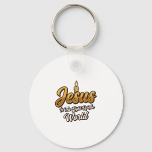 Jesus Licht van de Wereld Kaars Christelijke Vecto Sleutelhanger