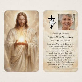 Jesus Licht van de Wereld Rouwkaart Visitekaartje
