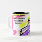jésus liefde tweekleurige koffiemok (Voorkant links)