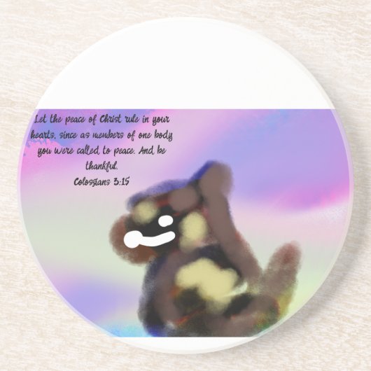 jesus liefde zandsteen onderzetter (Voorkant)