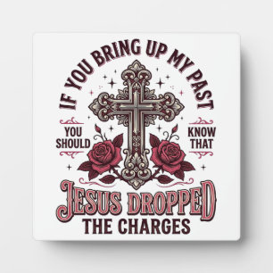 Jesus liet de aanklacht vallen Vintage Cross Shirt Fotoplaat