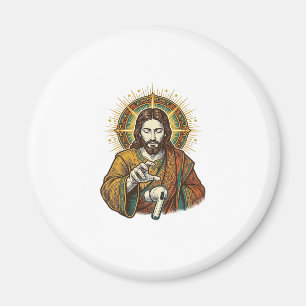 Jesus liet draadloze oordop onder bureau vallen Te Magneet