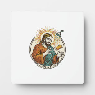 Jesus liet gladde zeep douche bad onhandig Humo Fotoplaat
