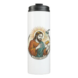 Jesus liet gladde zeep douche badkuip onhandige hu thermosbeker