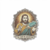 Jesus liet gladde zeep in de douche vallen Onhandi Sticker (Voorkant)