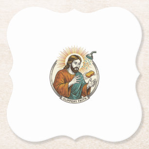 Jesus liet gladde zeep vallen douche bad onhandige kartonnen onderzetters