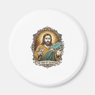 Jesus liet gladde zeep vallen in de douche onhandi magneet