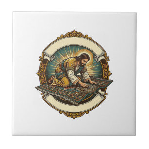 Jesus liet kleine schroef dik tapijt DIY humor_1 Tegeltje