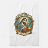 Jesus liet Marshmallow Campfire Feest Mislukking H Theedoek (Verticaal)