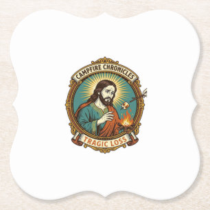 Jesus liet Marshmallow Kampeer vuur Feest Mislukt Kartonnen Onderzetters