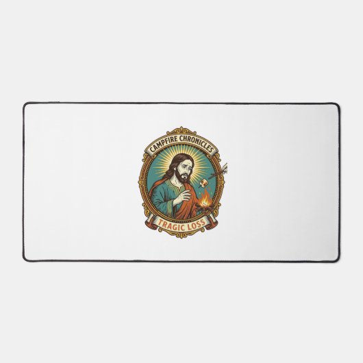 Jesus liet Marshmallow Kampvuur Feestje Mislukken Bureaumat (Voorkant)