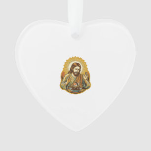 Jesus liet sushi in sojasaus spetteren voedsel hum ornament