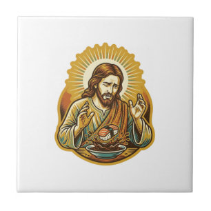 Jesus liet sushi in sojasaus vallen Spat voedsel h Tegeltje