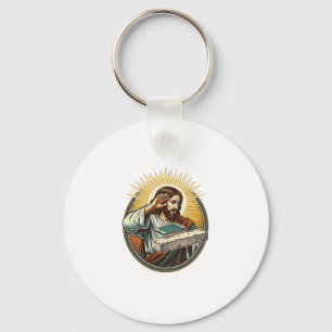 Jesus liet telefoon gezicht plat beton paniek Sche Sleutelhanger