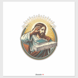 Jesus liet telefoon gezicht plat beton paniek sche sticker