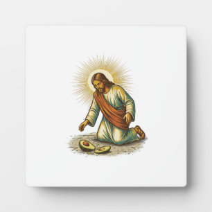 Jesus liet verse gesneden avocado op de vloer Trag Fotoplaat