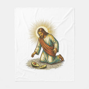 Jesus liet verse gesneden avocado op de vloer vall fleece deken