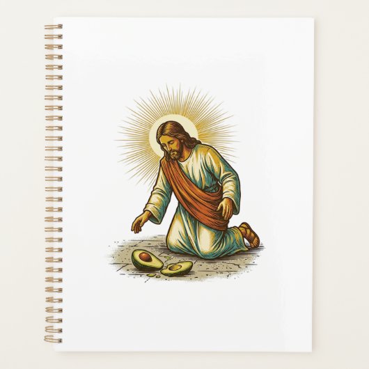 Jesus liet verse gesneden avocado op de vloer vall planner (Voorkant)
