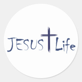 JESUS Life Blue Text Stickers 20 per vel